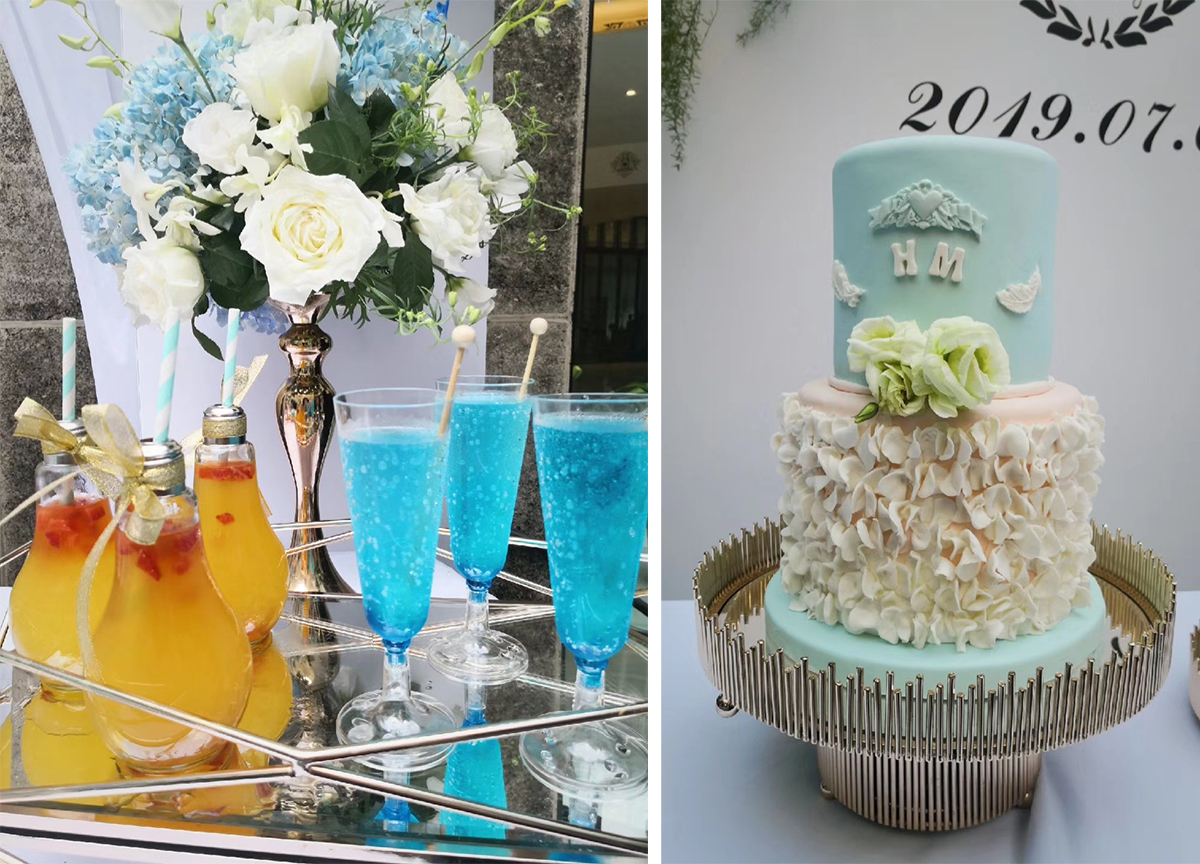为深圳福田H&M定制的蓝色系列婚礼甜品台(图4)